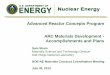 Advanced Reactor Concepts Program ARC Materials ... · ARC Materials Development - Accomplishments and Plans ... Advanced Alloy Testing ... –Ordered one 330-lb Alloy 709 heat, 