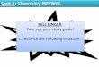 Unit 3: Chemistry REVIEW. - Loudoun County Public … review...Unit 3: Chemistry REVIEW. Study Guide. Ions and Ionic Bonding 4. An ion forms when an atom gains or loses a/an electron.->