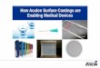 How Aculon Surface Coatings are Enabling Medical … Devices July Webinar.pdfHydrophobic siloxane based coating in hydrocarbon solvent Hydrophobic / oleophobic fluoroacrylate based