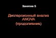 Дисперсионный анализ ANOVA - sevin.ru · Можно было бы протестировать факторы по отдельности: или несколько
