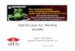 (HLAW) - American Welding Society · Laser + Cold Wire Feed: ... Hybrid & Tandem Laser Arc Welding: ... “Tandem” weld speed = speed of slowest process 