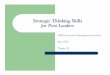 Strategic Thinking Skills for Port Leaders · Strategic Thinking Skills for Port Leaders ... zCase study: Gentrification z ... zCreate a force field analysis for your port (Pg 25)