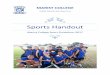 Sports Handout - Marist College, Auckland · Sports Handout Marist College Sport Guidelines 2017. 2 ... Netball Upper North Island Tournament. Students will be given sufficient notice
