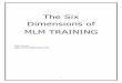 The Six Dimensions of Network Marketing - … · The Six Dimensions of MLM TRAINING Dale Calvert ... company that supports the entire network marketing community ... The Six Dimensions
