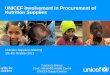 UNICEF Involvement in Procurement of Nutrition Supplies · UNICEF Involvement in Procurement of Nutrition Supplies ... Procurement of Nutrition Supplies through LTA (by value, up