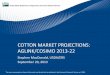 COTTON MARKET PROJECTIONS: … cotton market: Current situation and outlook for 2013/14 • Cotton recovering from price 2010 shock • Stocks rising rapidly in ChinaCotton: production,
