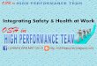 Integrating Safety & Health at Work OSH · PDF fileOSHA 1994 Act 514 AKKP 1994 Sect. 15 Employer Responsibility Sect. 16 Safety & Health Policy Sect. 24 Employees Responsibility Sect
