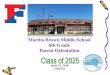 Martha Brown Middle School 6th Grade Parent Orientation ... · 5/4/2018 · Numeric grades will be provided every 10 weeks via Parent Portal. ... Sixth grade consists of three 