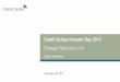 Credit Suisse Investor Day 2017 · Credit Suisse Investor Day 2017 Strategic Resolution Unit ... Annualized numbers do not take account of variations in operating results, ... SRU