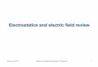 Electrostatics and electric field review - web.pa.msu.edu · Electrostatics and electric field review January 24, 2014 Physics for Scientists & Engineers 2, Chapter 21 1