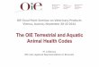 The OIE Terrestrial and Aquatic Animal Health Codes seminar for VP (Vienna...The OIE Terrestrial and Aquatic ... Section 5 – Trade measures, import / export procedures ... Live animals