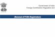 (Renewal of FCRA Registration) · Government of India Foreign Contribution Regulation Act (Renewal of FCRA Registration) 1. FCRA Online Portal-Home Page