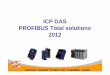 ICP DAS PROFIBUS Total solutions 2012 Converter Solutions ... PROFI-8455 4 Slot General Purpose PROFIBUS Slave I/O Unit PROFI-8155 1 Slot General Purpose ... • Support Device-Related