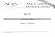 GCE Chemistry Unit 1 Mark Scheme January 2002 · Title: GCE Chemistry Unit 1 Mark Scheme January 2002 Author: AQA Created Date: 12/12/2002 11:52:55 AM