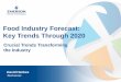 Food Industry Forecast: Key Trends Through 2020 - Emerson · Food Industry Forecast: Key Trends Through 2020 Crucial Trends Transforming ... Food trucks Grocerants Fresh prepared