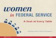 Women in Federal Service - OPM.gov in FEDERAL SERVICE A Seat at Every Table. United States Office of Personnel Management. OPM.GOV/FEVS. F