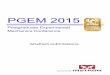 PGEM 2015 - BSSM conference/PGEM2015... · PGEM 2015 Abstract submissions. ... containers from Stretch Blow Moulding - Narendran Anumula 11 Investigation of Lüders banding phenomenon