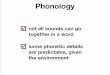 not all sounds can go together in a word some phonetic ... · some phonetic details are predictable, given the environment. ... They are a minimal pair. English Minimal Pairs