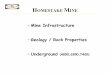 Mine Infrastructure Geology / Rock Properties …€“Mine Infrastructure –Geology / Rock Properties ... Nordberg Mfg. Co ... 70’ x 50’ x 9’ 50’ x 30’ x 9’ 60’ x 20’