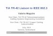 Jul 2013 TIA Liaison Presentation - LMSC, LAN/MAN Standards Committee (Project …€¦ ·  · 2013-07-15“Accept the concept of adding Class II ... •• TR--42.12 (Optical Fibers