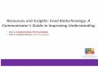 Resources and Insights: Food Biotechnology: A Communicator .... Resources and Insights... · Resources and Insights: Food Biotechnology: A ... of food and ag ... Food Biotechnology: