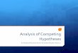 Analysis of Competing Hypotheses - SANS · Analysis of Competing Hypotheses An Analytical Process by former CIA analyst Richards J Heuer, Jr