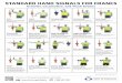 FSP0-901-000 Standard Hand Signals for Cranes With forearm vertical, forefinger pointing up, move hand in small horizontal circles. LOWER With arm extended downward, forefinger pointing