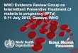 Presentation of the WHO Evidence Review Group on ... · WHO Evidence Review Group on Intermittent Preventive Treatment of malaria in pregnancy (IPTp) 9-11 July 2013, Geneva, WHO