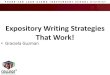 Expository Writing Strategies That Work! - Sched · Multiple-Day Writing PREWRITING ... Write a paragraph explaining two important ... I will never forget it. First Word/Parts of