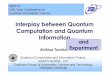 Interplay between Quantum Computation and between Quantum Computation and Quantum Information Akihisa Tomita Quantum Computation and Information Project, ERATO-SORST, JST Graduate