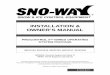 INSTALLATION & OWNER’S MANUAL - Sno-Way & OWNER’S MANUAL ... Receiver Installation on Plow Power Pack ... into the mating plugs on the receiver. 4 Cubic Foot Spreader 1