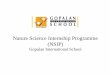 Nature Science Internship Programme (NSIP)wgbis.ces.iisc.ernet.in/energy/stc/NSIP/NSIP/Gopalan-International... · Nature Science Internship ... 3. Preet Sainani 4. Rohit Binu 5