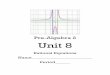 Pre-Algebra 2 Unit 8 - Weeblyhhspreapalgebra2.weebly.com/uploads/1/7/0/2/17020642/unit_8_pack… · Pre-Algebra 2 Unit 8 ... PAP Algebra II FACTOR EACH 1. 9x2 – 4 2. x2 –5x –
