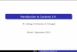 Introduction to Lectures 1-4. - Department of Mathematicsschlag/slides/Lec0.pdf · pp L2(R) ac L2(R) sc ... The nal Lecture 4 is devoted to operators on higher-dimensional lattices