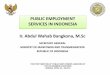 PUBLIC EMPLOYMENT SERVICES IN INDONESIA Ir. Abdul Wahab ... · the first meeting of public employment agencies of the oic member countries ankara, april 28 – 29 2014 public employment