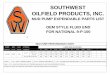 SOUTHWEST OILFIELD PRODUCTS, INC. - swoil.com · mud pump expendable parts list oem style fluid end for national 9-p-100 mud pump performance chart . fluid end type model of pump