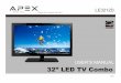 32” LED TV Combo - The Home Depot€ LED TV Combo. RISK OF ELECTRIC SHOCK DO NOT OPEN ... 3.SOURCE - Press to select TV Input source(TV,AV,Component,HDMI,VGA,DVD). 4.CH+/CH-- Select