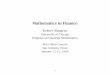 Mathematics in Finance - Analytical Finance - by Jan Römanjanroman.dhis.org/finance/Courses/Math in finance Almgren slides1.pdf · Mathematics in Finance Robert Almgren University