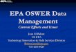 EPA OSWER Data ManagementManagement - FRTR OSWER Data EPA OSWER Data ManagementManagement Current Efforts and Issues Jean M Balent Jean M Balent US EPA US EPA Technology Innovation