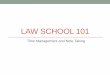 LAW SCHOOL 101 - Texas Law · 4:00Civ Pro Read/Review Civ Pro Read/Review Civ Pro Read/Review Torts Read/Review Catch up 5:00 Quick review of Torts notes ... •Check out during tangents