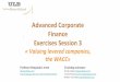 Advanced Corporate Finance Exercises Session 3homepages.ulb.ac.be/~blorent/TP3 correction.pdf · Advanced Corporate Finance Exercises Session 3 ... Re = Ra + (Ra – Rd) * (1-Tc)*