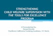 STRENGTHENING CHILD WELFARE SUPERVISION WITHmuskie.usm.maine.edu/helpkids/telefiles/121410tele/SupervisionTools... · by both supervisors participating in the project and their 