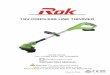 adaptor - ROK Power Tools | ROK Power Tools Website€¦ · The time it takes to fully recharge ... Never use the grass trimmer without its safety devices.. Do not cut grass when