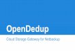 OpenDedupopendedup.org/.../2017/09/SDFS-Cloud-Overview-for-Netbackup.pdf · What Gaps Does OpenDedupe Fill Dedupe To the Cloud from Enterprise Vault NetBackup BackupExec Dedupe To