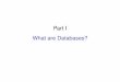 Part I What are Databases? - dbse.ovgu.deConcepts+(DB1+Eng)/_/Kapitel1.pdf · What are Databases? What are Databases? 1 Overview & Motivation 2 Architectures 3 Areas of Application