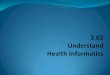 3.02 Understanding Health .Health Informatics ... Verify the code found in the alphabetic index in