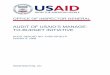 Audit of USAID’s Manage-to-Budget Initiative budgets to provide greater flexibility so that operating units can manage, control, and account for their own operating expense funds