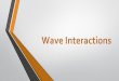 Wave Interactions - Weber School Districtblog.wsd.net/.../2016/03/7.3.1-Wave-Interactions-PDF.pdfWaves interact with matter in several ways. The interactions occur when waves pass