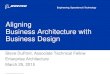 Aligning Business Architecture with Business Design Overview ... Design thinking is fundamental to business design * “About Business Design.” ... Architecture Innovation Workshop