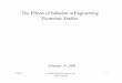 The Effects of Inflation in Engineering Economic Studies · The Effects of Inflation in Engineering Economic Studies ... – Estimate cash flows in terms of the purchasing power of